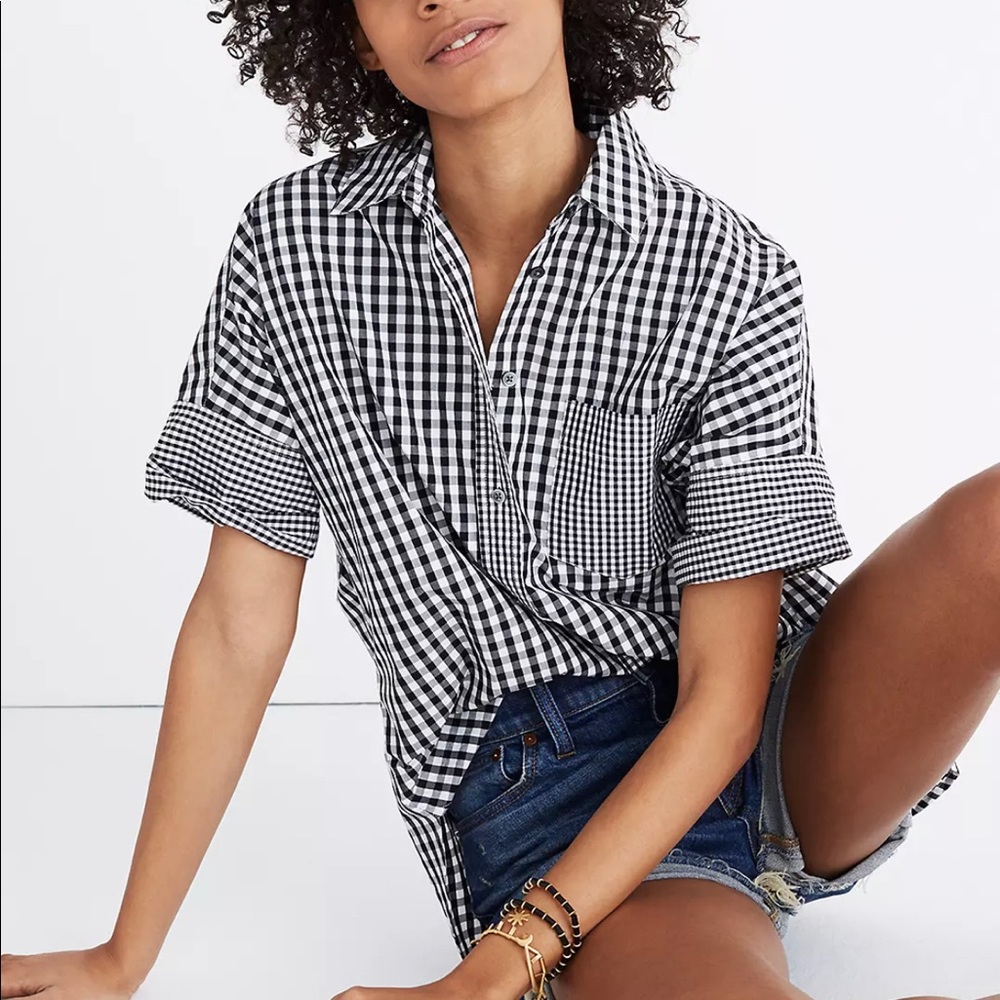 MADEWELL button up gingham shirt